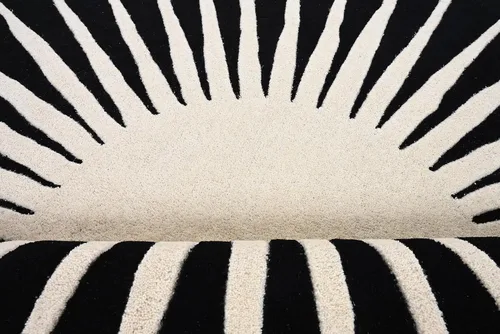 Miniatura 6 de Restoration and Renovation - Alfombra redonda moderna – Acolchada a mano con 100% lana de Nueva Zelanda, alfombra circular gruesa y suave para Negro
