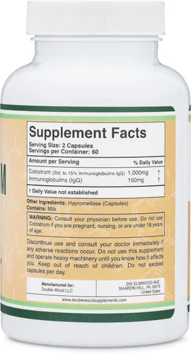 Miniatura 3 de Suplemento de calostro 120 cápsulas, 1,000 mg por porción