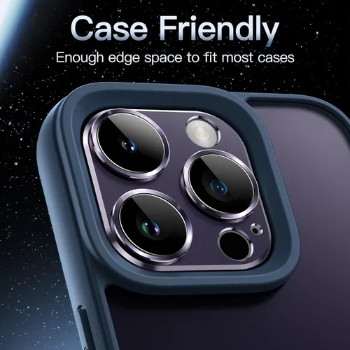 Miniatura 7 de JETech Protector de lente de cámara para iPhone 14 Pro de 6.1 pulgadas y iPhone 14 Pro Max de 6.7 pulgadas, cubierta de anillo de vidrio templado