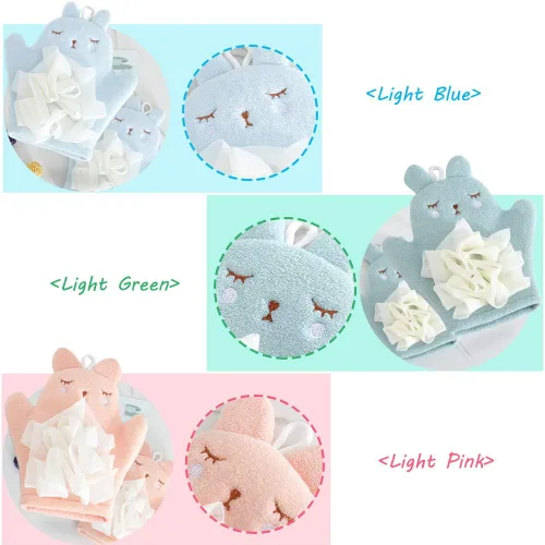 Miniatura 2 de Esponja de baño para niños, lindo guante de baño de animal, esponja de lavado suave para bebé y niños pequeños