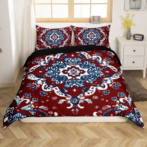 Miniatura 7 de Erosebridal Southwestern - Juego de funda de edredón tamaño individual, diseño geométrico étnico, estilo bohemio, azteca, para niños, adolescentes