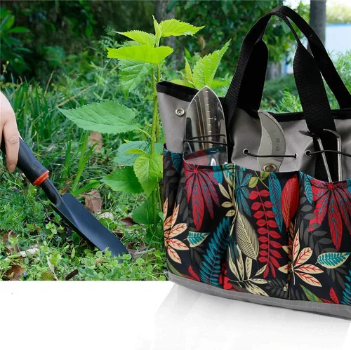 Miniatura 5 de Bolsa de herramientas de jardín, bolsa de jardinería de hoja de arce con 8 bolsillos, bolsa de lona para jardín para mujeres y hombres, bolsa de Flor