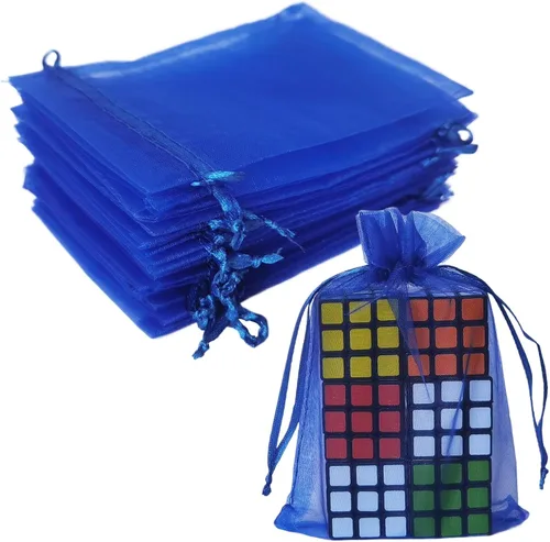 Miniatura 44 de Juego de 50 bolsas de organza de regalo con cordón azul aguamarina de 4 x 6 pulgadas para baby shower, Navidad, boda, recuerdos de fiesta, despedida