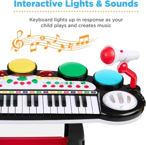 Miniatura 2 de Mejor elección productos 37 teclas, teclado electrónico para niños, instrumento musical, piano, juguete educativo con múltiples sonidos, luces