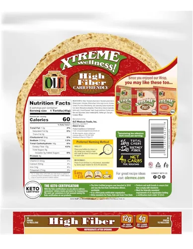 Miniatura 2 de Ole Xtreme Wellness™ High Fiber Envolturas de tortilla de harina Tamaño de 8 pulgadas 8 unidades cada paquete Paquete de 4