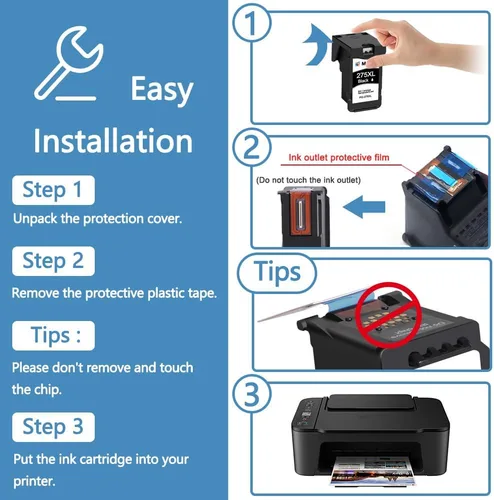 Miniatura 4 de 275XL PG-275XL Cartucho de tinta remanufacturado compatible con Canon 275 275XL PG-275 PG275 XL Tinta negra para PIXMA TS3522 TR4720 TS3500 TS3520