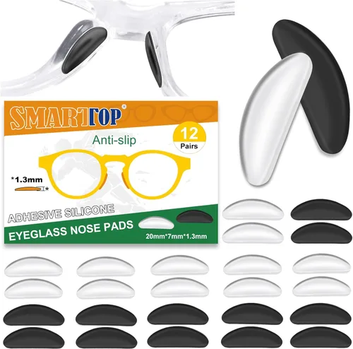 Miniatura 8 de Almohadillas adhesivas para la nariz, 12 pares de almohadillas ultra finas de 0.069 pulgadas con respaldo súper adhesivo, silicona antideslizante