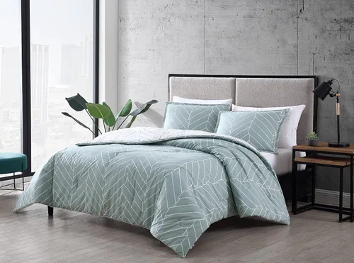 Miniatura 14 de City Scene - Juego de funda de edredón tamaño King, ropa de cama 100% algodón suave para comodidad durante todo el año, juego de cama de 3 piezas