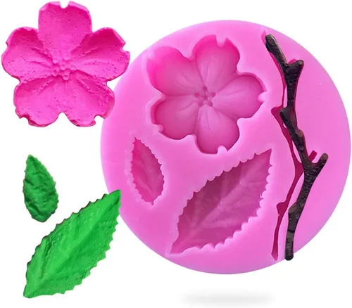 Miniatura 11 de Rolin Roly Molde de silicona para tartas de flores, molde de fondant de conejo, moldes de chocolate rosa, molde de arcilla polimérica, moldes