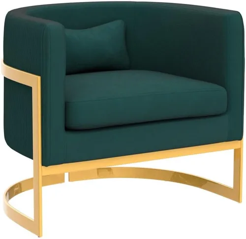 Miniatura 5 de Alunaune Silla moderna para sala de estar, sillón de terciopelo con diseño de barril de terciopelo, sillón tapizado, bañera de mediados de siglo