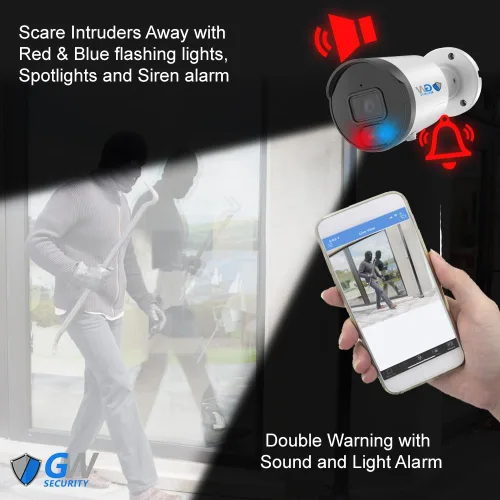 Miniatura 8 de GW Security 8 canales 8 megapíxeles AI reconocimiento/persona/vehículo detección 4K sistema de cámaras de seguridad, 4 UHD 2160P 4K 2-Way Audio