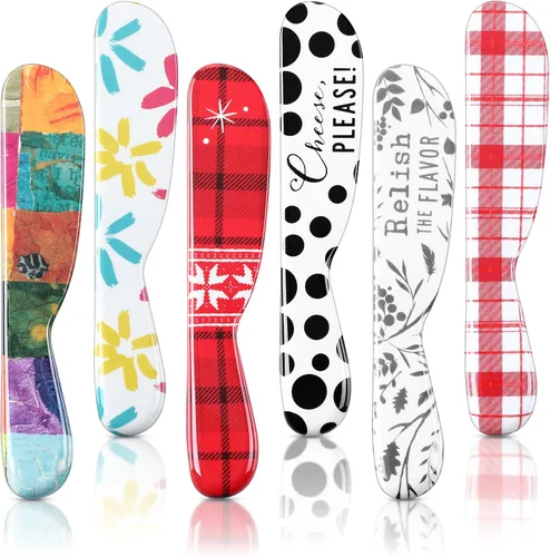 Miniatura 8 de Eaasty 6 Piezas Esparcidor de Mantequilla Esparcidor de Queso de 6 Pulgadas Cuchillo de Mantequilla de Plástico Colorido Regalos de Cocina