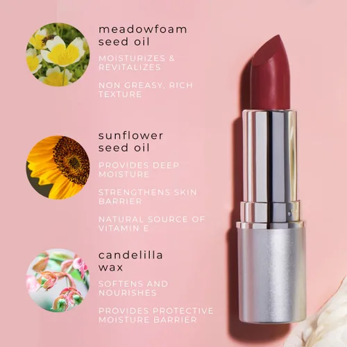 Miniatura 4 de Honeybee Gardens Truly Natural - Lápiz labial de larga duración, bermudas, rosa coral medio mate, naturalmente hidratante y nutritivo, vegano, sin