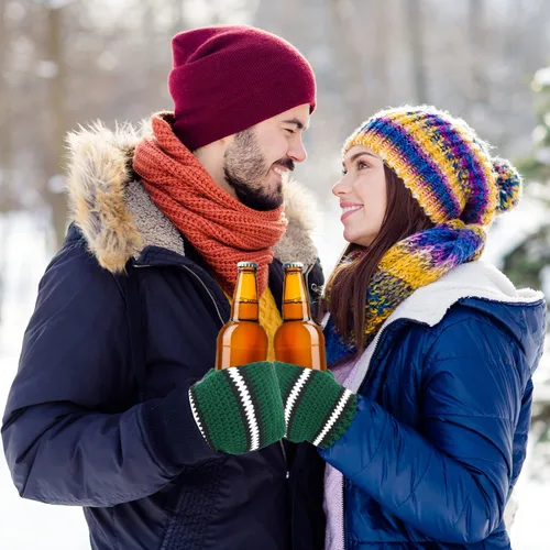 Miniatura 5 de Guantes de lana FunisFun para cerveza, guante tejido para beber con costuras para regalo de broma de elefante blanco, idea para fiestas previas al