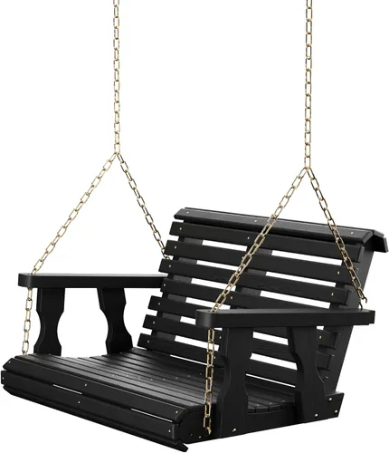 Miniatura 19 de Amish Casual resistente con inclinación hacia atrás, columpio de 3 pies para pórtico de madera en tinte cedro, auténtica artesanía Amish de pino