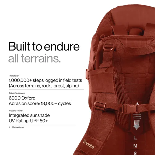Miniatura 6 de Vandra™ Canyon - Mochila portabebés escandinavo de senderismo - Gravity Lock™ marco de carcasa dura - Portabebés nido para niños pequeños y niños