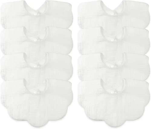 Miniatura 10 de Baberos de muselina para bebé para babeo y dentición Baberos para babeo de recién nacido para bebé niña o niño Albaricoque