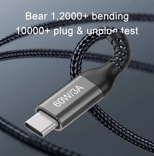 Miniatura 6 de Cables USB C a USB C de 60 W (paquete de 2 de 6.6 pies), cable tipo C a tipo C, cable de carga rápida compatible con iPhone 15, MacBook Pro/Air