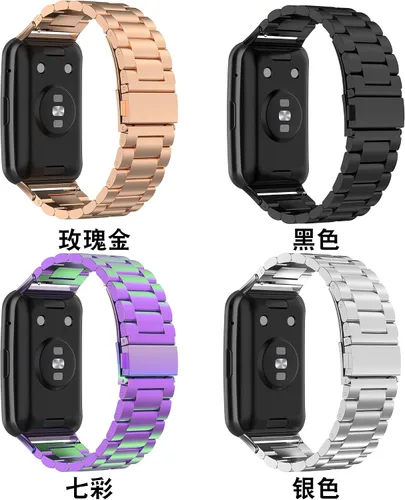 Miniatura 3 de Correa de repuesto para Huawei Watch Fit Band, de acero inoxidable, compatible con Huawei Watch Fit Smart Watch Paquete de 4