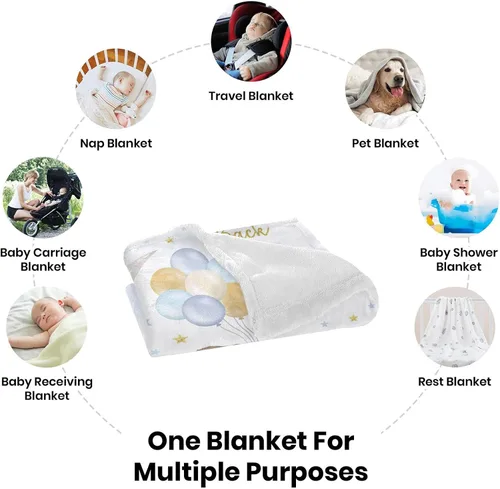 Miniatura 6 de Manta de bebé azul con nombre personalizado para niñas con nombre, manta de bebé personalizada, manta de bebé personalizada para bebé, manta