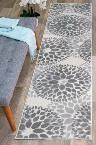 Miniatura 35 de Rugshop Alfombra con diseño moderno de círculos florales amarillos – Elegante, sin desprendimiento, de 2 x 3 pies, para sala de estar, dormitorio