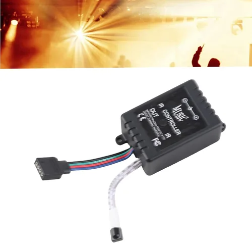 Miniatura 5 de Controlador de música LED, control remoto con sensor de sonido, ligero, compacto y portátil, utilizado para controlar lámparas LED, para KTV