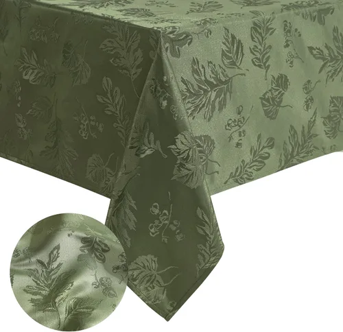 Miniatura 14 de Elrene Home Fashions. - Elegante mantel de damasco, diseño de hojas tejidas.
