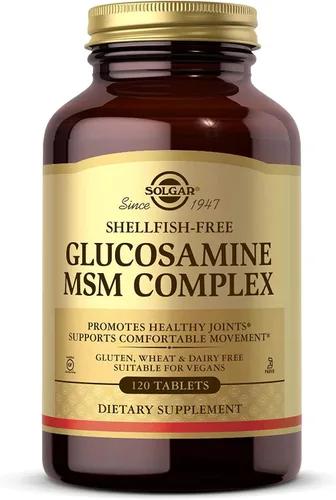 Solgar Glucosamine MSM Complex, 120 tabletas - Promueve articulaciones saludables - Apoya el rango de movimiento y flexibilidad - Soporta colágeno -