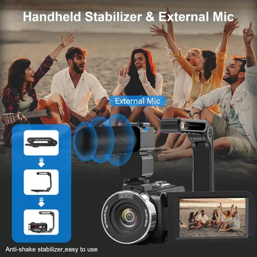 Miniatura 3 de Gcasio 8K 64MP videocámara cámara de vídeo 18X zoom digital YouTube Vlogging Cámara web IR visión nocturna WiFi 3.0 "Videocámaras con pantalla