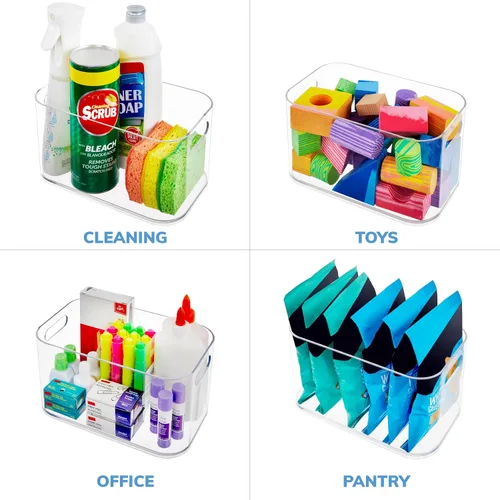 Miniatura 4 de STORi Bliss - Contenedor organizador de despensa transparente abierto de 10 x 6 pulgadas, recipientes de plástico con asa para cocina, refrigerador