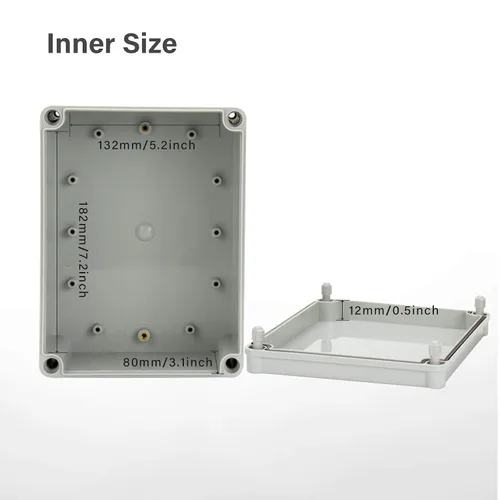Miniatura 2 de Inkbird Plus Caja de conexiones de plástico, IP67 a prueba de polvo e impermeable, caja de bricolaje duradera para proyectos eléctricos, 8 x 6 x 4