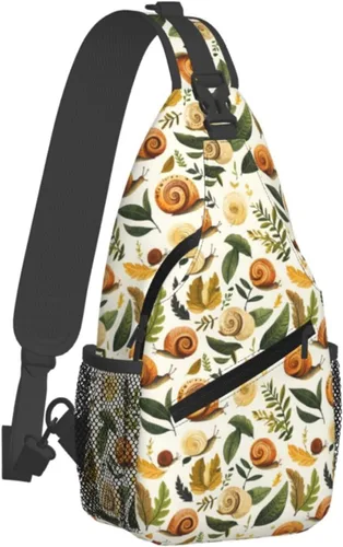 Small Crossbody Bags for Women Men - Vintage Snail Leaves Print Adjustable Shoulder Bag Fanny Packs Belt Sling Bag Crossbody Purses Backpack for