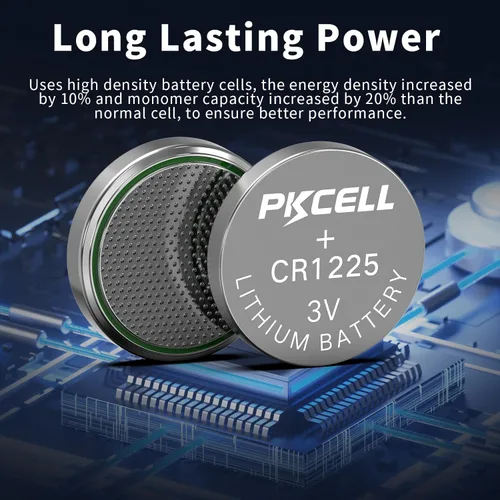 Miniatura 5 de PKCELL CR1225 batería de litio de 3 V, modelo CR 1225, pilas de botón para termómetro, vida útil de 5 años (5 unidades)