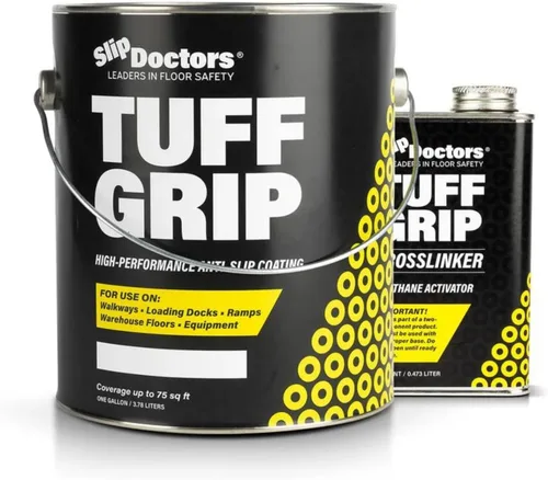 Tuff Grip - Pintura antideslizante para rampas, pisos, cubiertas y escaleras, revestimiento de agarre antideslizante texturizado para una tracción