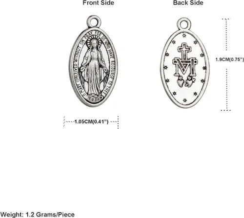 Miniatura 2 de Medalla milagrosa/San Benito/Crucifijo Crucifijo Colgantes para DIY Rosario Collar Joyería Fabricación de Cuentas de Oración Medalla Nuestra