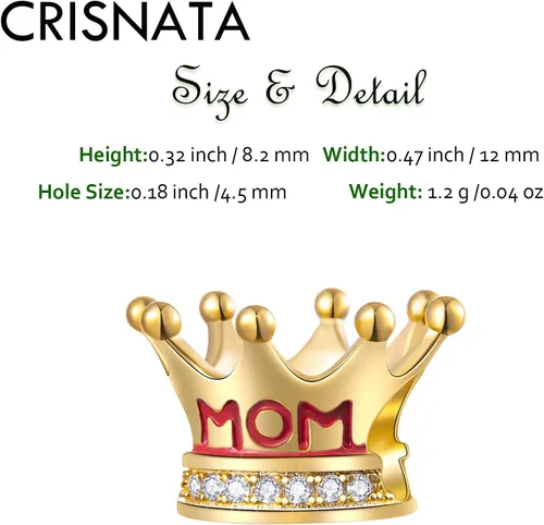 Miniatura 2 de Dijes de plata de ley 925 para el día de la madre, artista, autismo, madre e hija y pie de bebé, corona de mamá y cuentas de nana, se adapta a