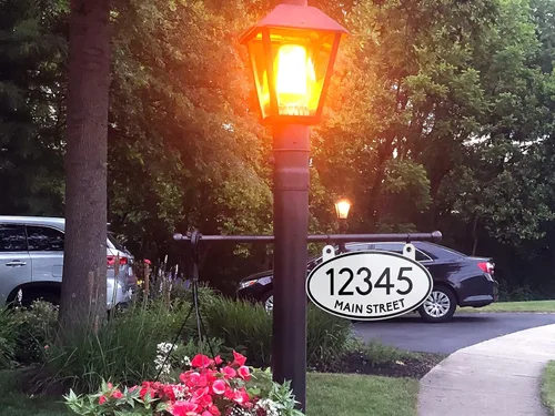 Miniatura 7 de Curb N Sign Placas de Números Colgantes para Buzón - Hechas de Material Compuesto de Aluminio - Súper Reflectantes, Opciones de Doble Cara Números