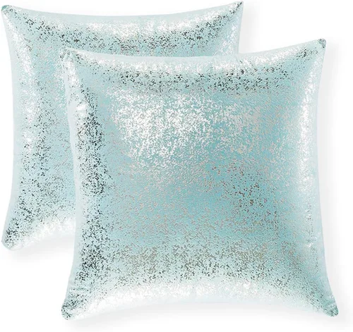 Miniatura 62 de Xinrjojo Juego de 2 almohadas brillantes en negro y dorado, almohadas suaves y brillantes decorativas, juego de fundas de almohada cuadradas negras