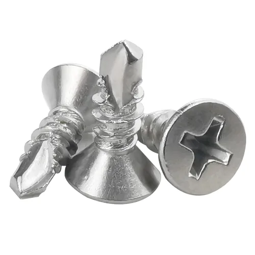 Miniatura 8 de 120 tornillos de chapa metálica de cabeza plana #8 x 1, tornillos de cabeza plana de acero inoxidable 410, tornillos autorroscantes de cabeza