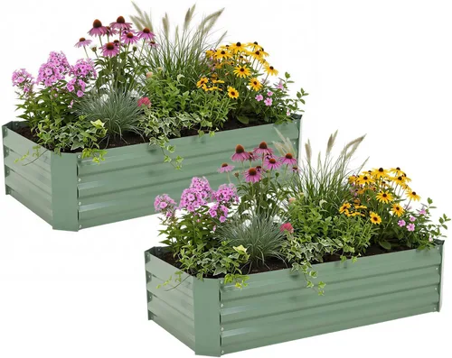 Miniatura 37 de Aoodor Aluzinc - Cama de jardín modular 2 en 1 elevada de metal, 63 pulgadas de largo x 32 pulgadas de ancho x 32 pulgadas de alto, maceta
