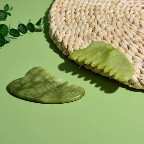 Miniatura 9 de Peine Gua Sha de jade natural, masajeador de cuero cabelludo meridiano 2 en 1 y herramienta de raspado facial, herramienta de masaje de cabeza