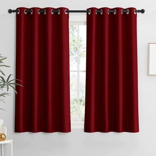 Miniatura 118 de RYB HOME Cortinas opacas de cocina de 36 pulgadas de largo, tratamiento de privacidad para ventanas pequeñas, aislamiento térmico, telón de fondo