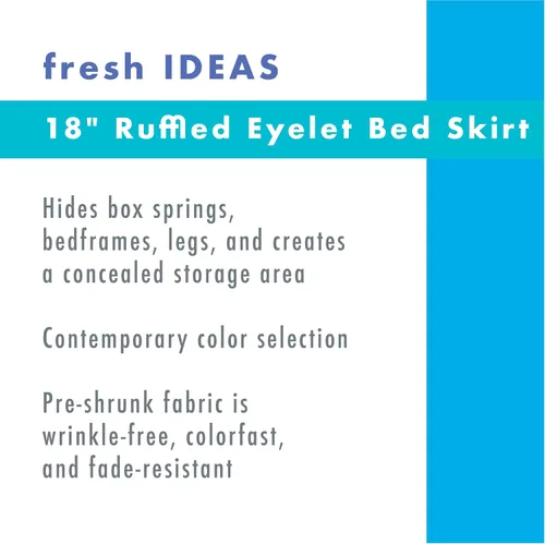 Miniatura 3 de Fresh Ideas falda de cama de 18 pulgadas con volantes calados color hueso Blanco
