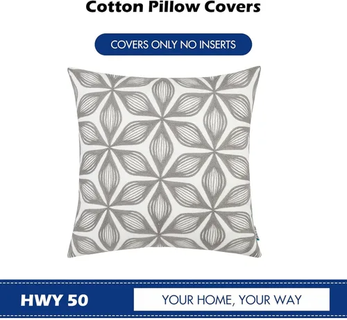 Miniatura 137 de HWY 50 Fundas de almohada decorativas azul marino de 18x18 pulgadas (1 pieza), funda de cojín bordada de algodón para granja, funda de almohada
