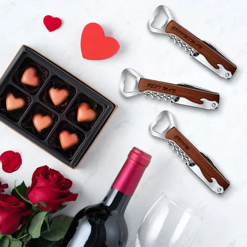 Miniatura 6 de Juego de 8 abrebotellas para padrinos de boda, sacacorchos y 4 en 1 multiherramienta para padrinos de boda, regalos para padrinos de boda, regalo