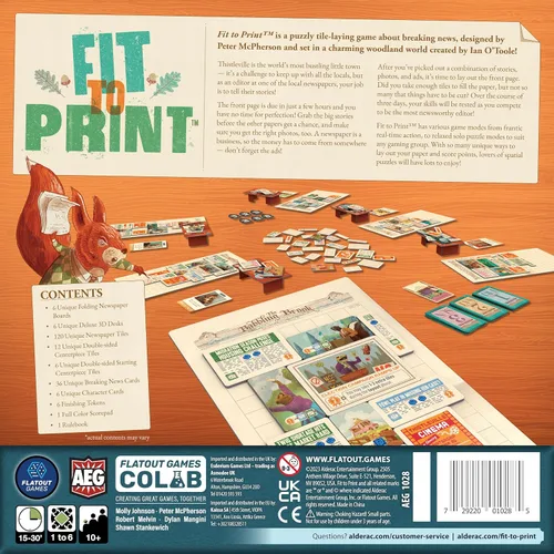 Miniatura 2 de AEG & Juegos planos Ajuste para imprimir Construye tu periódico De los creadores de Cascadia Fácil de aprender Rápido de jugar A partir