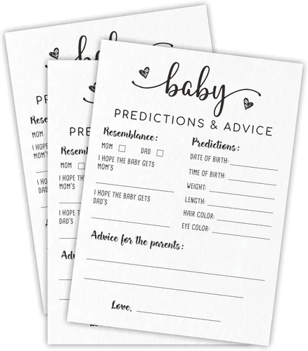 Juego de cartas minimalistas para baby shower, consejos para nuevos padres, fiesta de revelación de género, juego de 30 -A01