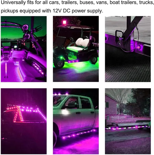 Miniatura 6 de FXC - 10 luces LED redondas de 1,9 cm - frontales y traseras, luz intermitente lateral, intermitentes para camión, coche, autobús, remolque, Púrpura