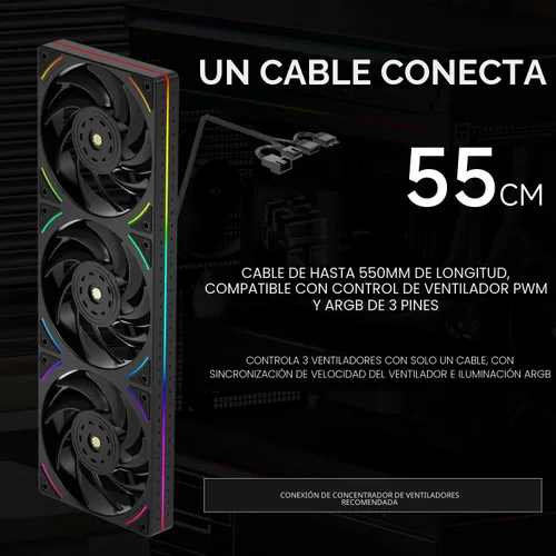 Miniatura 6 de Thermalright Trofeo Visión 360 ARGB Negro Enfriador de CPU AIO, Radiador Refrigerado por Agua de 360 mm de Pantalla Larga LCD de 6.86 Pulgadas