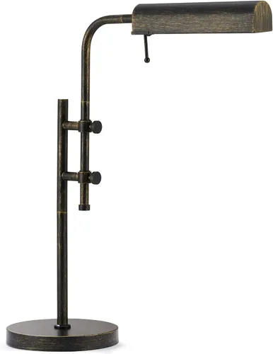 VONLUCE Lámpara de escritorio rústica, lámpara de mesa de metal de estilo industrial ajustable, lámpara de lectura LED de 3 temperaturas de color